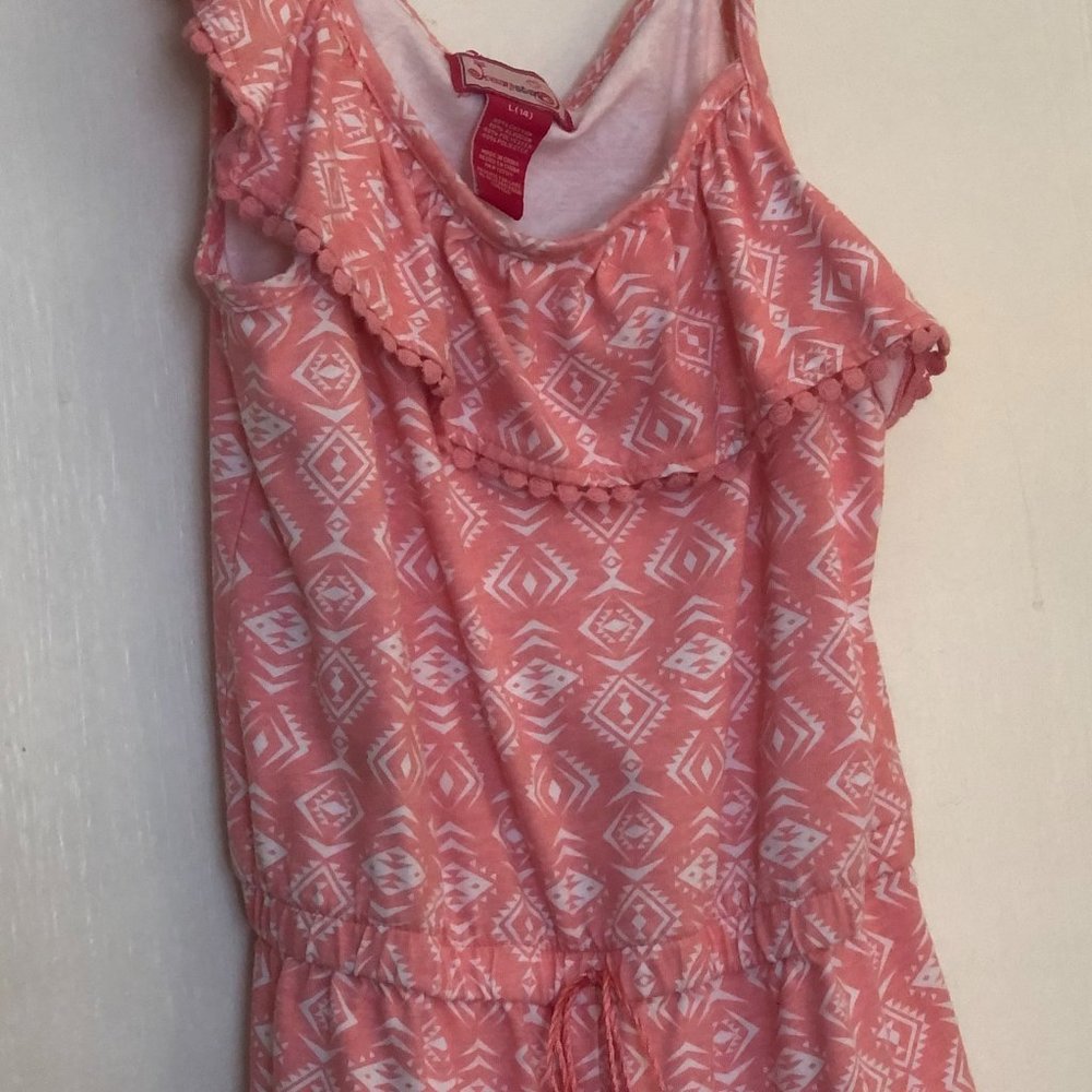 Girls Size 14 One-Shoulder Cotton Romper